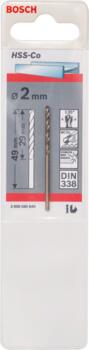 HSS-Co urbis metālam 2,0mm, 1 gab., Urbjmašīnām/skrūvgriežiem KOBALTA HSS SPIRĀLVEIDA URBIS, 2608585840, BOSCH (2608585840)