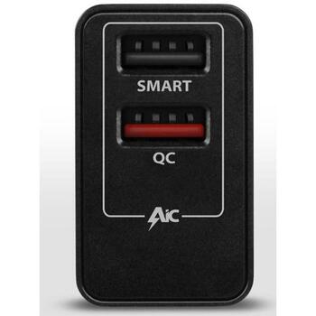 Axagon зарядное устройство ACU-QS24 24W, 2x USB QC3.0, 5V-1.2A, 100-240V, черный, защита питания (ACU-QS24)