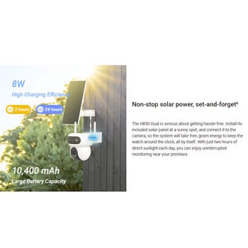 Ezviz HB90/SP WIFI Outdoor IP65 Dual lens 4MP+4MP Smart Pan & Tilt Battery Camera MicroSD / Night vision White (CS-HB90/SP)