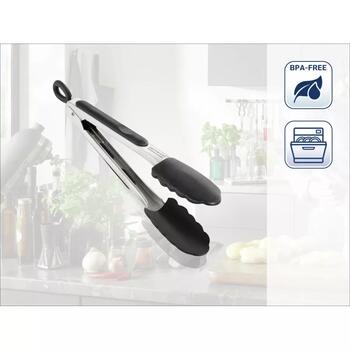 Leifheit Virtuves un grila standziņas 103041, 23cm, nerūsējošais tērauds, silikona pārklājums, fiksators, cilpiņa (103041)