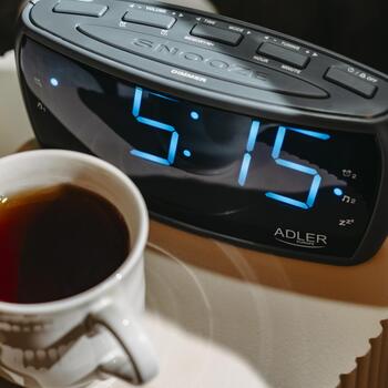 Adler будильник-радио AD 1121 S, 230V, 2 будильника, AM/FM, 1,8