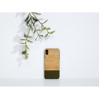 Man&Wood Aizmugurējais vāciņš M7743B, 80x158x10mm, 27.2g, dabīgs koks, polikarbonāts, Zaļš, Apple iPhone XS Max, 6.5 (M7743B)