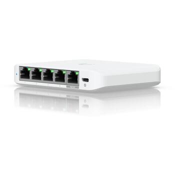 Ubiquiti UniFi Flex Mini 2.5G Управляемый USW-Flex-2.5G-5, 12.5 Gbit/s, 5x2.5G Ethernet, PoE, белый (USW-Flex-2.5G-5)