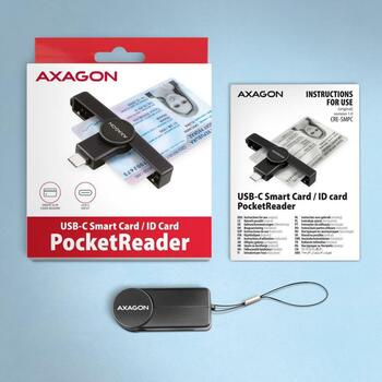 Axagon считыватель смарт-карт CRE-SMPC USB Type-C 480Mbps, 1 слот, 5V, CE, RoHS, черный (CRE-SMPC)