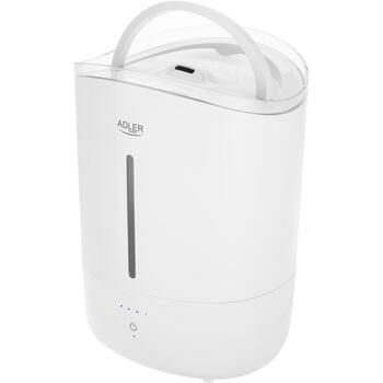 Adler Mitrinātājs AD 7971, 30 W, 5 L, Ultraskaņas, 100-250 ml/st, Balts, 4 pakāpes mitrināšanas intensitāte, Skārienpanelis (AD 7971)