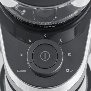 Severin Кофемолка KM 3880, 140W, 240g, 130g контейнер, 30 уровней помола, автоматическое отключение, черный, нержавеющая сталь (KM 3880)
