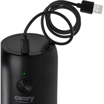 Camry беспроводная USB электрическая кофемолка CR 4302, 25 Вт, ёмкость для кофейных зерен 25-30 г, черный (CR 4302)