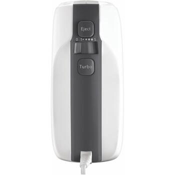 Zelmer ZHM2550 70305360P, ручной миксер, 750 Вт, 5 скоростей, турбо, 2 венчика, крюки для теста, Soft Touch, белый/серый (70305360P)