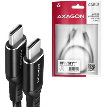 Axagon кабель USB-C на USB-C 2м 60W 3A черный BUCM-CM20AB (BUCM-CM20AB)