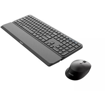 Philips bezvadu tastatūras un peles komplekts SPT6607B/00, 2.4 GHz, Bluetooth 5.0, 3200 DPI, mehāniskā, 110 taustiņi, pilna izmēra (SPT6607B/00)
