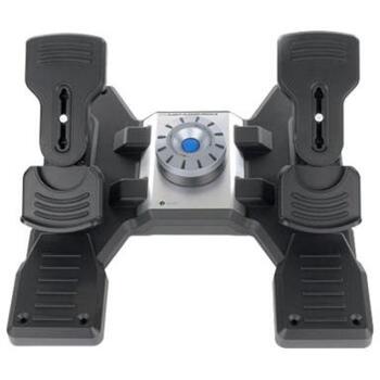 Logitech G Saitek Pro Flight 945-000005 педали руля, USB 2.0, проводной, аналоговый/цифровой, ПК, черный/серебристый (945-000005)