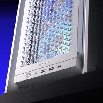 Corsair корпус для ПК FRAME 4000D RS ARGB CC-9011297-WW, Mid-Tower, белый, ATX, 3x120мм ARGB вентилятора, закаленное стекло (CC-9011297-WW)