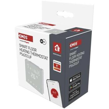 Emos Программируемый напольный термостат P56201UF, 230V AC, Wi-Fi, 6x в день, NTC 10kΩ датчик, голосовое управление, LED дисплей (P56201UF)