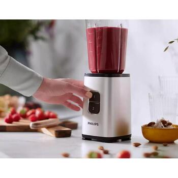 Philips Коктейльный блендер HR2604/80, 350 Вт, 0.6 Л, пластик/стекло, дробление льда, компактный дизайн, 2 скорости (HR2604/80)
