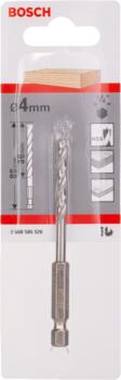 Urbis kokam, 6-kanta kāts Ø 4 mm, 87,5 mm, Urbjmašīnām/skrūvgriežiem, triecienurbjmašīnām/triecienskrūvgriežiem HSS SPIRĀLURBIS, 2608595520, BOSCH (2608595520)