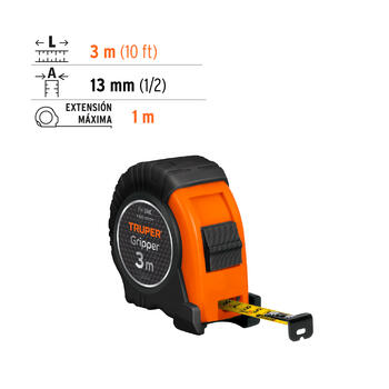 Mērlente Gripper 3m*13mm, 15387 FH-3ME Truper (FH-3ME)