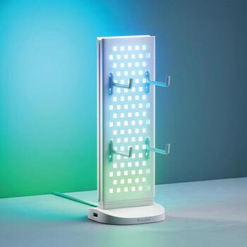 Nanoleaf Pegboard galda dokstacija NL7602K0001A023, 15 W, RGB, 25000 h, IP20, 10 krāsu zonas, 50 lm (NL7602K0001A023)