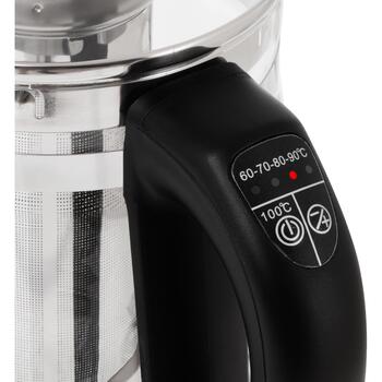 Adler Чайник AD 1299b, 2200 W, 1.5 L, стекло, 360° вращающаяся база, LED подсветка, автоматическое отключение (AD 1299b)