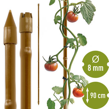 Bioogrod Dārza miets 720418, 90cm, 8mm, tērauds ar plastmasas pārklājumu, bambusa formas, brūns (720418)
