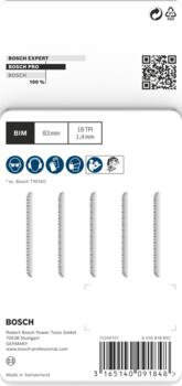 3 figūrzāģa asmeņi Bimet. T 101 AOF, Figūrzāģiem PRO HARDWOOD CLEAN CURVE T101AOF FIGŪRZĀĢA ASMENS, 2608636225, BOSCH (2608636225)