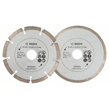 Dimanta griešanas diski flīzēm un būvmateriāliem, Ø115mm, 2 gab., 2607019478 BOSCH (2607019478)