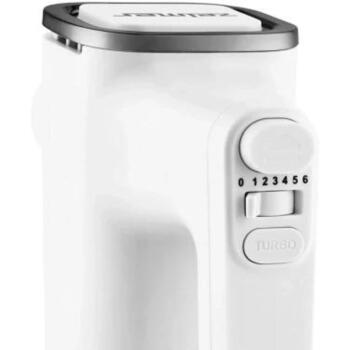 Zelmer Миксер ZHM2759 70307006P, 1000 Вт, 6 скоростей, 2 венчика, 2 крюка для теста, 3,5 л чаша, Турбо режим (70307006P)