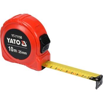 Yato Mērlente YT-71156, 10 m, 25 mm, tērauds, neilona pārklājums, ABS korpuss, 2 fiksatori, II precizitātes klase (YT-71156)