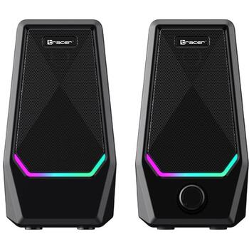 Tracer Компьютерные колонки TRAGLO47764, 6W, 20-20000Hz, 2.0 (Стерео), USB, RGB подсветка, проводное соединение (TRAGLO47764)