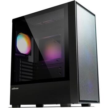 Zalman S6 BLACK, ATX Midi Tower datora korpuss, 3x140mm FRGB priekšā, 1x120mm FRGB aizmugurē, melns (S6 BLACK)
