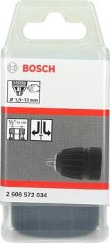 Urbja ātrās nom. patrona 1/2-20, 2,0-13,0 mm, Urbjmašīnām/skrūvgriežiem, triecienurbjmašīnām/triecienskrūvgriežiem BEZATSLĒGAS URBJPATRONA, 2608572034 BOSCH (2608572034)