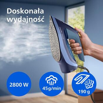 Philips DST6120/20 gludeklis, 2600 W, 45 g/min, 190 g, 0.3 L, SteamGlide Plus, OptimalTEMP, pretpilēšana, pretkaļķa (DST6120/20)