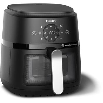 Philips Airfryer NA221/00, 1500 W, 4.2 L, 9 programmas, skārienekrāns, Rapid Air, melns/sudrabs (NA221/00)