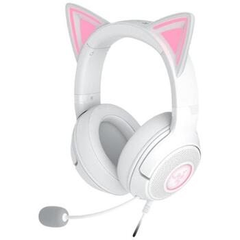 Razer austiņas Kraken Kitty V2 RZ04-04730600-R3M1, 32Ω, 2m, stereo, trokšņu izolācija, trokšņu slāpēšana (RZ04-04730600-R3M1)