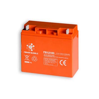 Power Bubble akumulators PB1218, 12V DC, 18Ah, AGM, Li-Ion, F3 vai skrūvju terminālis, -15°C līdz +50°C, oranžs (PB1218)