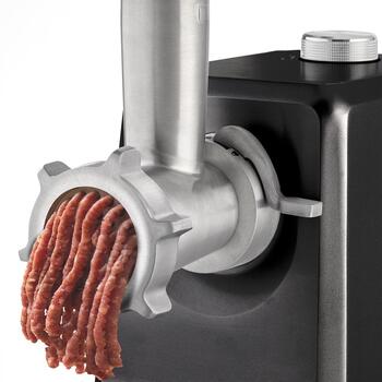 Caso Gaļas malšanas iekārta FW 2500 02874, 2500 W, 2 ātrumi, 2.5 kg/min, 3 nerūsējošā tērauda griešanas plāksnes, desu pildītājs (02874)