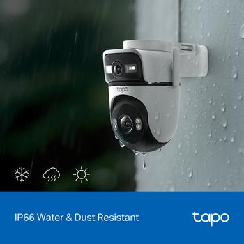 TP-LINK Tapo C545D уличная двухобъективная камера безопасности, 2K 3MP, 165° FOV, 6mm, IP66, двусторонняя связь, AI-детекция (TAPO C545D)