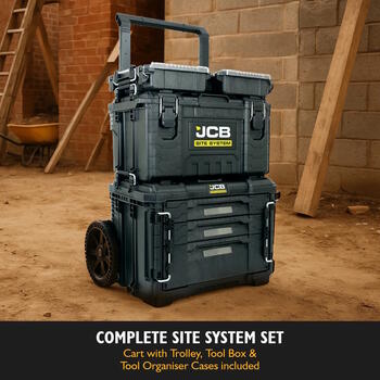 JCB Site System modulāra instrumentu glabāšanas sistēma kaste 5 daļas 72.4L 102kg IP65 9collu riteņi JCB-SITESYS-ST-2 (JCB-SITESYS-ST-2)
