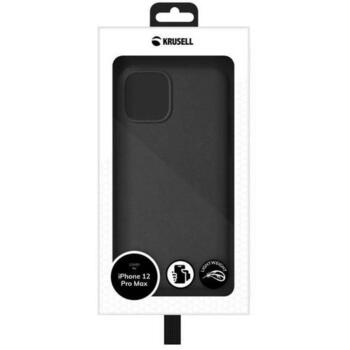 Krusell SandCover Apple iPhone 12 Pro Max 62172, черный, силикон, задняя крышка, беспроводная зарядка, защита от царапин (62172)