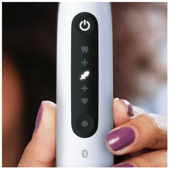 Oral-B elektriskā zobu birste iO5 Quite White, 1 galviņa, 5 režīmi, 48000 apgr/min, spiediena sensors, taimeris, Bluetooth (iO5 Quite White)