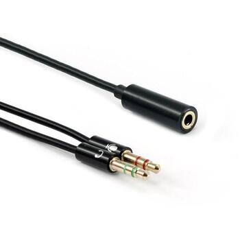 Sbox 35F-2X35M/R, 3,5мм F 4-конт. – 2x3,5мм M 3-конт., 0,2м, позолоченные, черный (35F-2X35M/R)