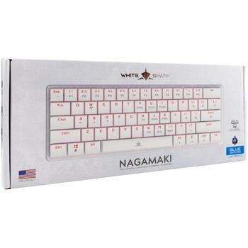 White Shark Клавиатура NAGAMAKI-W-US-BLUE.SW, механическая, белая, 61 клавиша, USB Type-C, синие переключатели, подсветка (NAGAMAKI-W-US-BLUE.SW)