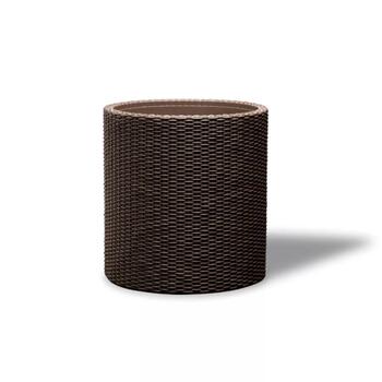 Keter Small Cylinder Planter 29197833590, 28x28x28,5cm, brūns, rotangpalmas dizains, laikapstākļiem izturīgs (29197833590)