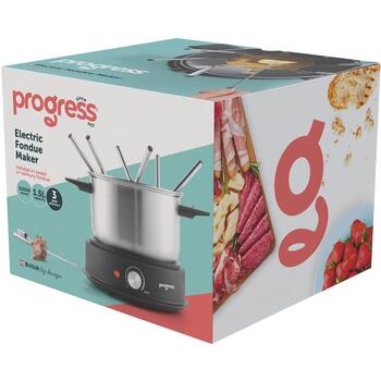 Progress Фондю EK6675PVDE, 1500W, 20см, 8 вилок из нержавеющей стали, регулируемый термостат (EK6675PVDE)