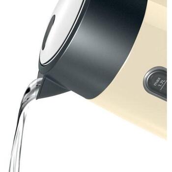 Bosch Чайник TWK4P437, 2400 Вт, 1.7 Л, нержавеющая сталь, бежевый, автоматическое отключение, индикатор уровня воды (TWK4P437)
