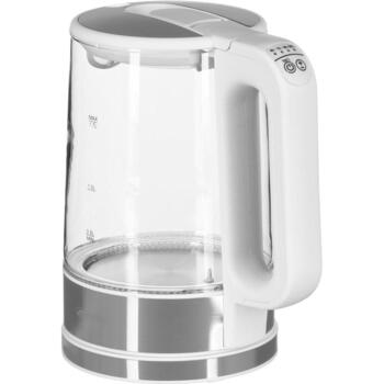 Adler Электрический чайник MS 1301w, 2200 W, 1.7 L, Стекло, 360° поворотная база, белый (MS 1301w)