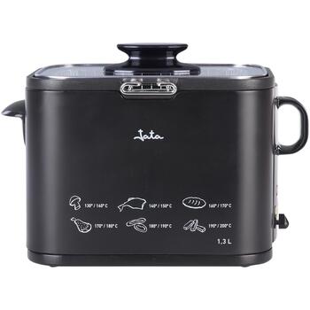 Jata Фритюрница FR5600, 1,3L, 1000W, металл, силикон, регулируемый термостат, стеклянная крышка, масляный фильтр (FR5600)