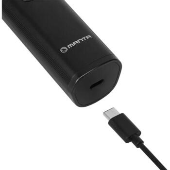 Manta Matu un bārdas trimmeris HT-01BK, 6 uzgaļi, 3-12mm, IPX7, USB-C, precīzi asmeņi, magnētiskie uzgaļi (HT-01BK)