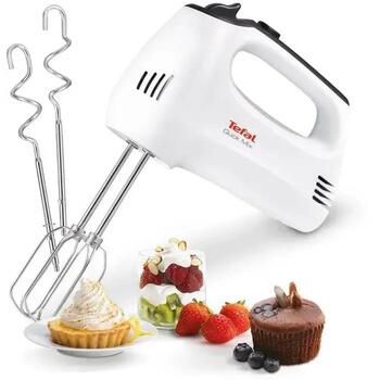 Tefal HT3101 QuickMix ручной миксер, 300 Вт, 5 скоростей, турборежим, белый (HT3101)