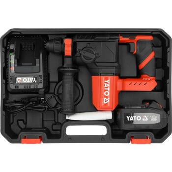 Yato Перфоратор YT-827721, 18В, SDS-Plus, 2.5Дж, 4000мАч, 1 аккумулятор, 22мм, бесщеточный, LED подсветка, индикатор заряда (YT-827721)