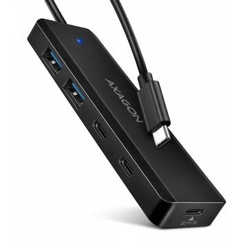 HUE-C2C HUB 4-portowy 5gbps 2x USB-A 2x USB-C , USB-C power IN, kabel Type-C 19cm (HUE-C2C)